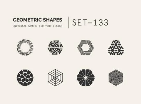 Set of universal minimal geometric Illustrazione stock