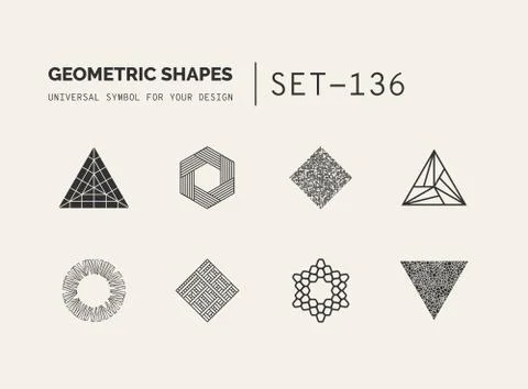 Set of universal minimal geometric Stock Illustration