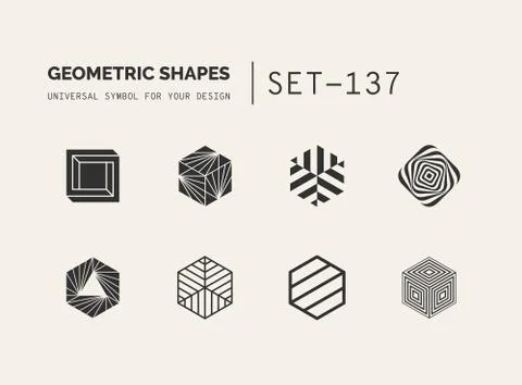 Set of universal minimal geometric Stock Illustration