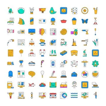 Set of universal simple business flat line icons 库存插图