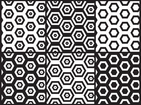 Set of universal vector geometric seamless pattern Stock Illustration