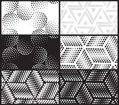 Set of universal vector geometric seamless pattern 스톡 일러스트