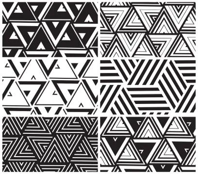 Set of universal vector geometric seamless pattern イラスト素材