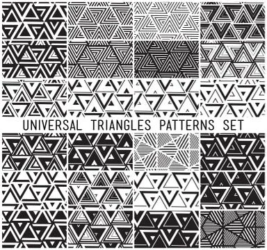 Set of universal vector geometric seamless pattern イラスト素材