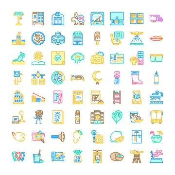 Set of universal vector linear icons illustrating various concepts Illustrazione stock