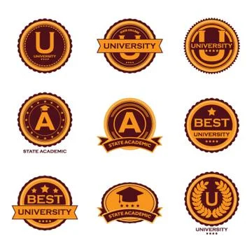 Set of University Logo Elements Stock Illustration