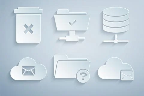 Set Unknown directory, Server, Data, Web Hosting, Cloud mail server, , FTP イラスト素材