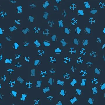 Set Unknown directory, Two crossed hammers, Network cloud connection and UFO Stock Illustration