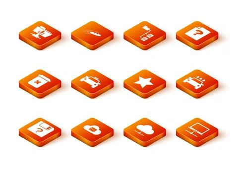 Set Unknown document, Cloud mail server, Trash can, Taxi car, Network cloud 스톡 일러스트