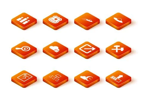 Set Unknown document, Computer network, Search location, Cloud mail server, w Stock Illustration