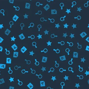 Set Unknown search, Search location, Star and document on seamless pattern Stock Illustration