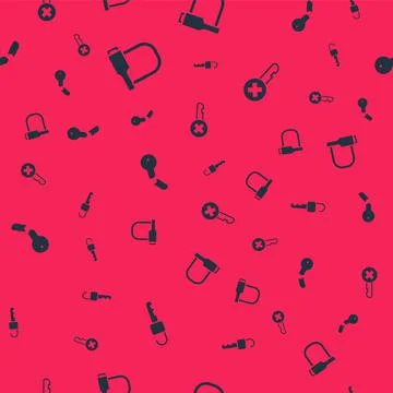 Set Unlocked key, Bicycle, Broken and Wrong on seamless pattern. Vector Ilustración de archivo