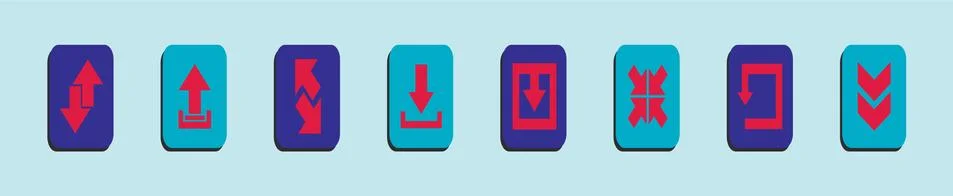 Set of update cartoon icon design template with various models Stock Illustration