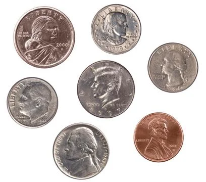 Set of u.s. coins Stock Photos