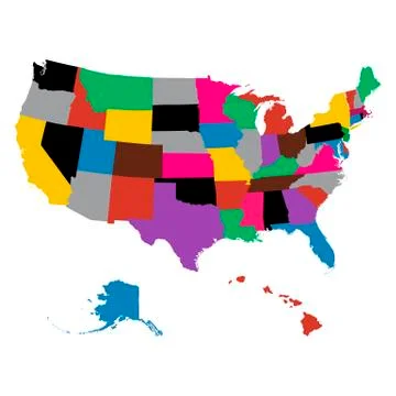 Set of US state maps Stock Illustration