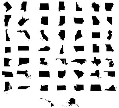 Set of US states maps Stock Illustration