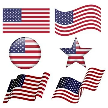 Set of USA flag concepts Stock Illustration