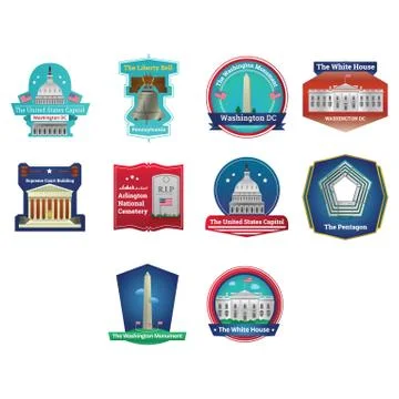 Set of usa labels Ilustración de archivo