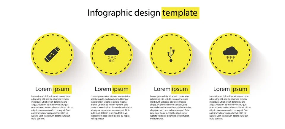 Set USB flash drive, Cloud with snow and rain, and . Business infographic イラスト素材