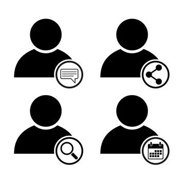 Set of user avatar icon, Collection of social person symbol, business vector Stock Illustration