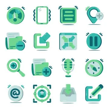 Set of User Experience Flat Icons Illustrazione stock