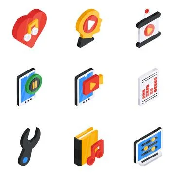 Set of User Experience Flat Icons Stock Illustration
