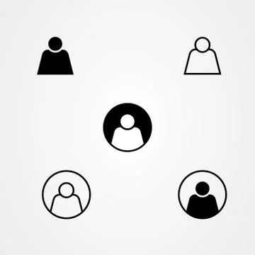 Set of user icon, profile icon, profile avatar symbol Illustrazione stock