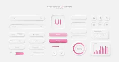 A set of user interface elements for a mobile application. A collection of icons Illustrazione stock