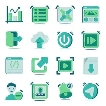 Set of User Interface Flat Icons Illustration