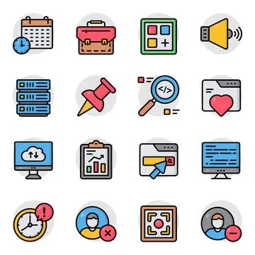 Set of User Interface Flat Icons Stock Illustration