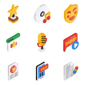 Set of User Interface Flat Icons Stock Illustration