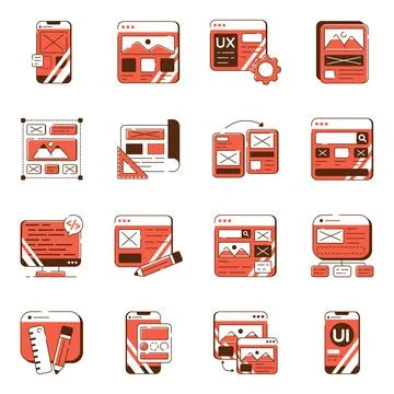 Set of User Interface Flat Icons Stock Illustration