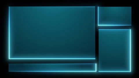 Set of user interface frames with thin blue lines moving along borders Stock Footage 313614113