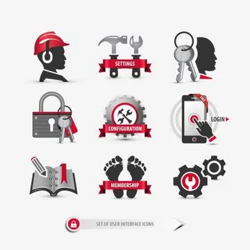 Set of user interface icons Stock Illustration