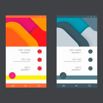 Set of user interface templates to-date design Stock Illustration