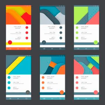 Set of user interface templates to-date design Stock Illustration