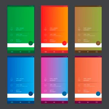Set of user interface templates to-date design Stock Illustration