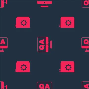 Set User manual and Question and Answer on seamless pattern. Vector イラスト素材