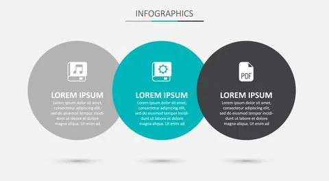 Set User manual, Audio book and PDF file document. Business infographic template Stock Illustration