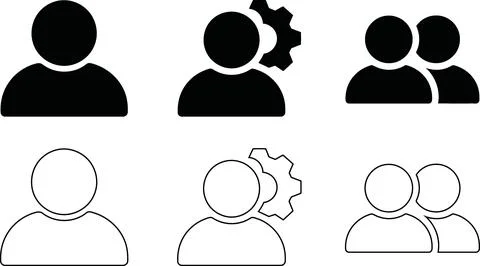 Set of user profile and team icons vector Stock Illustration