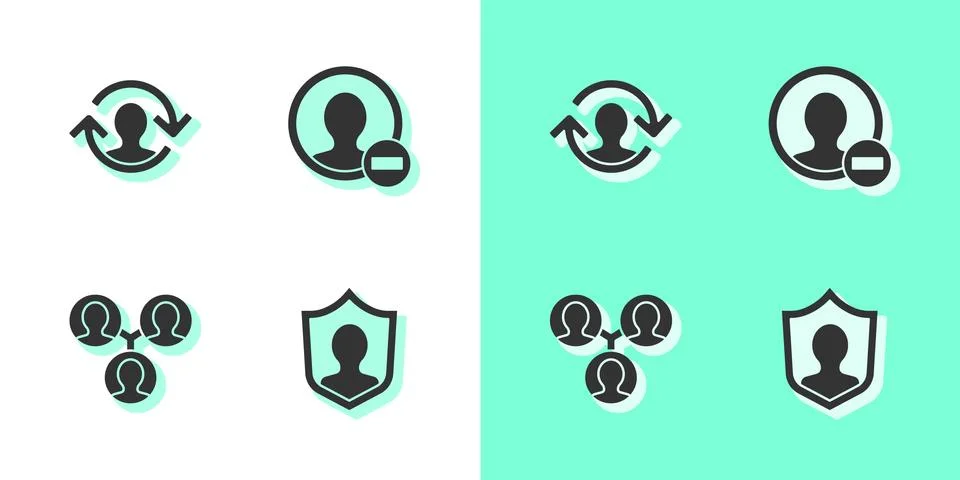 Set User protection, Human resources, Project team base and Create account 스톡 일러스트