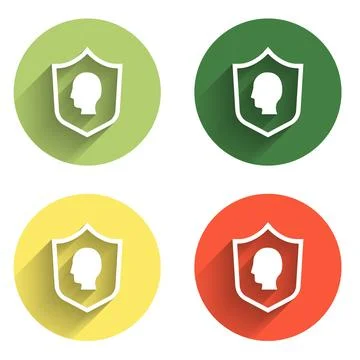 Set User protection icon isolated with long shadow background. Secure user .. Stock-Illustration