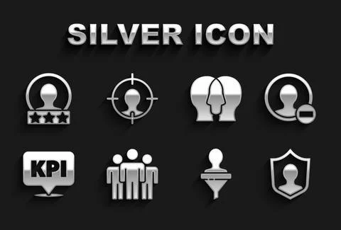 Set Users group, Create account screen, protection, Head hunting, Key perform Ilustración de archivo