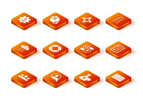 Set Users group, Create account screen, Stair with finish flag, Business Illustrazione stock