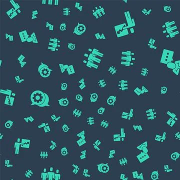 Set Users group, Team leader, Speech bubble chat and on seamless pattern. Vector Stock Illustration