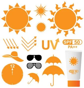 Set of uv sun protection vector Stock Illustration