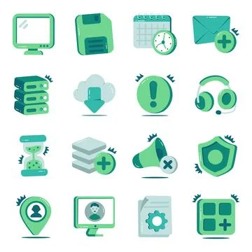 Set of Ux Flat Icons Stock Illustration
