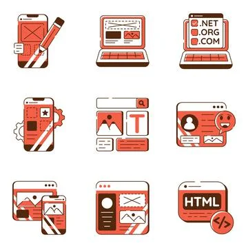 Set of Ux Flat Icons Illustrazione stock