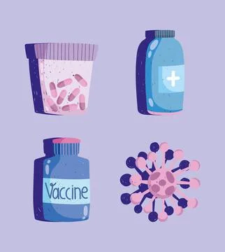 Set of vaccine Stock Illustration