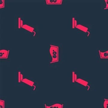 Set Vacuum cleaner and Temperature wash on seamless pattern. Vector Stock Illustration